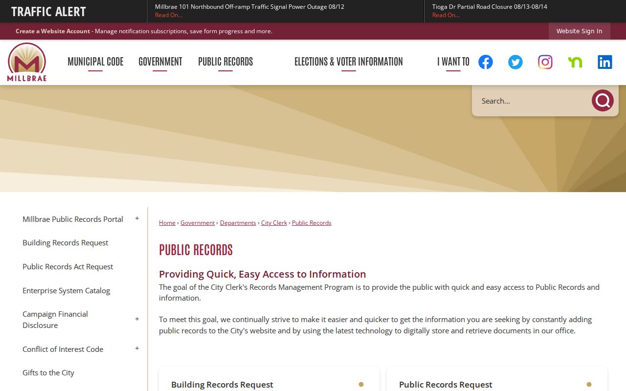 Millbrae residents directory public records portal