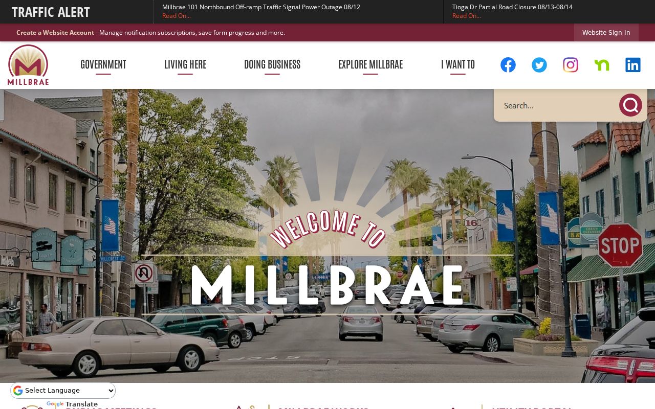 Millbrae residents directory city government entry point