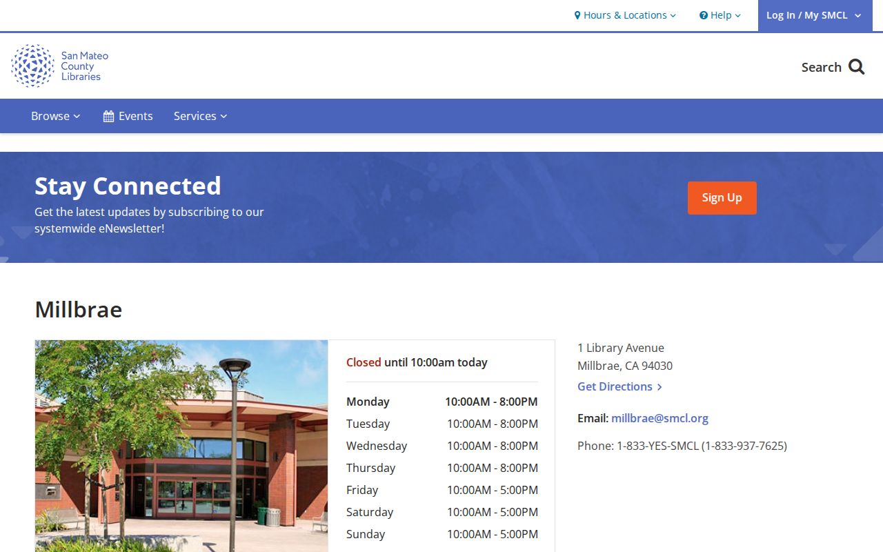 Millbrae residents directory library research access
