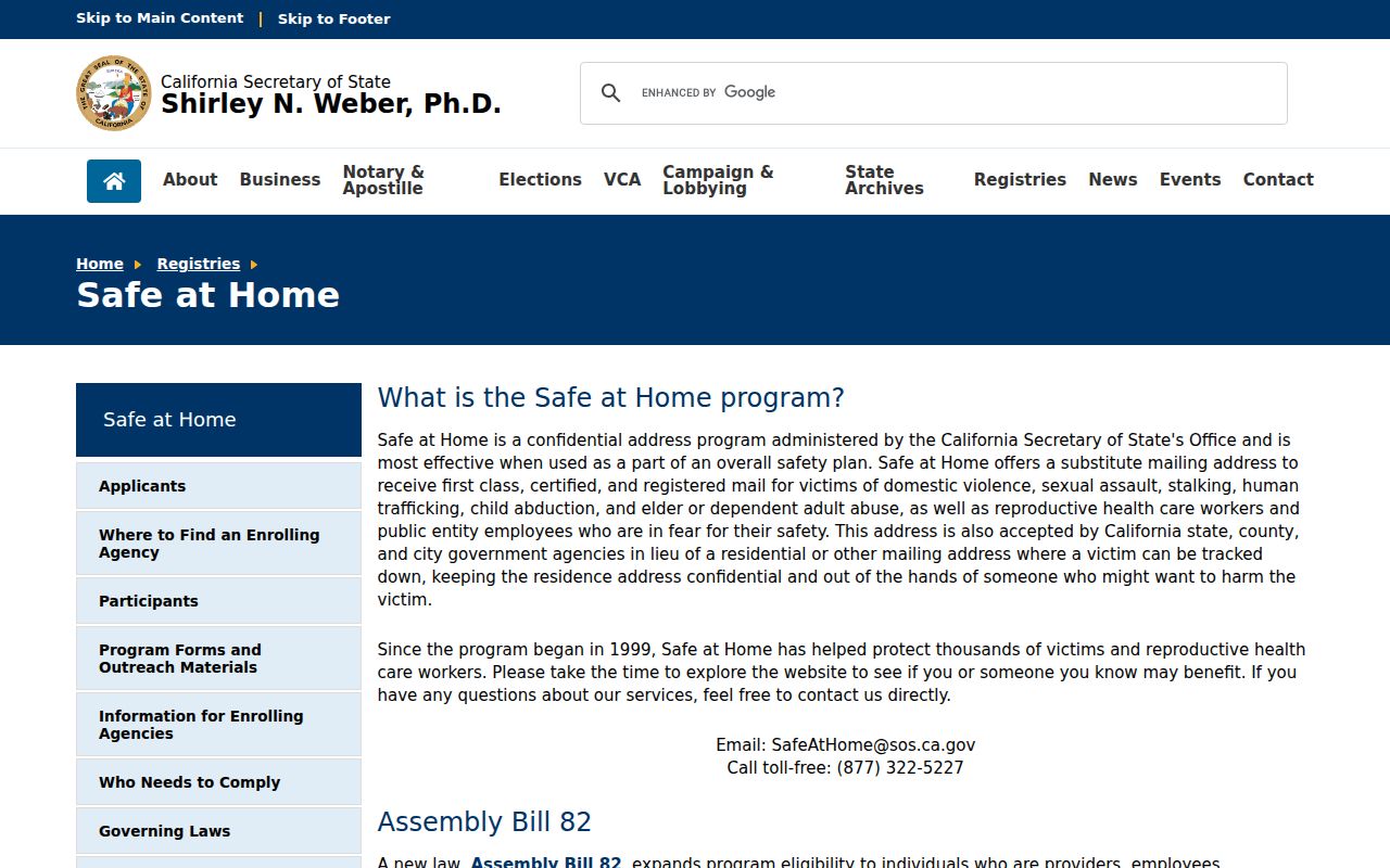 Millbrae neighbors Safe at Home substitute address and confidential voter registration