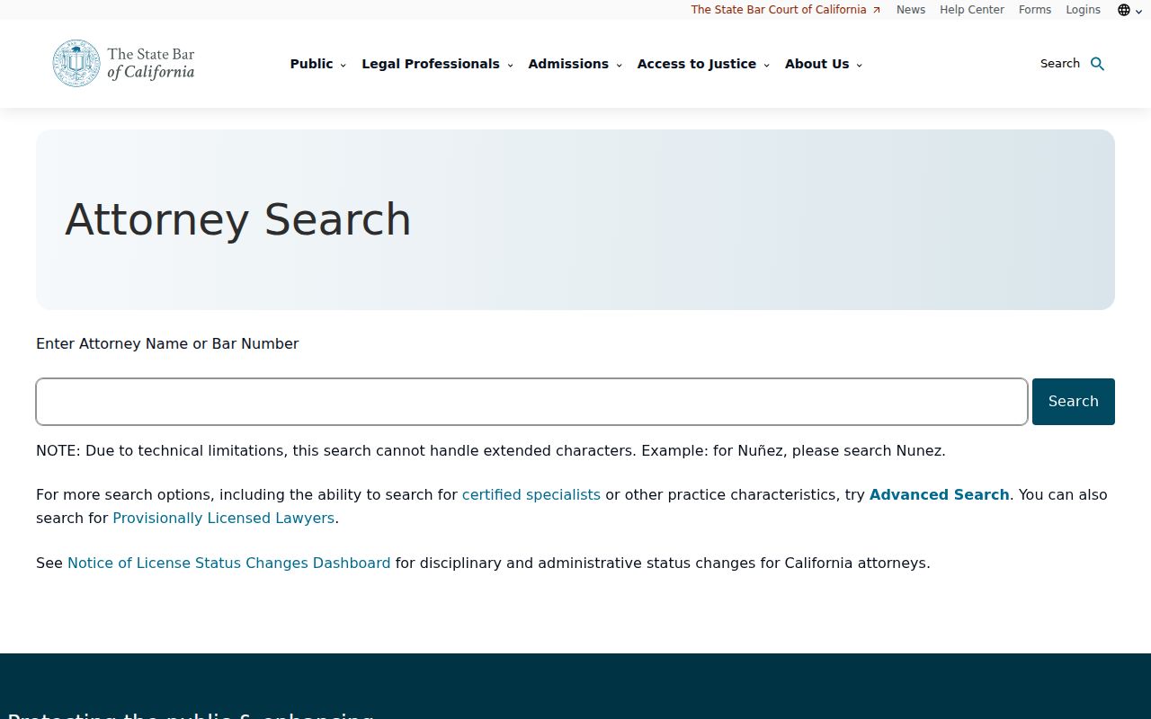Millbrae resident lookup California attorney license search