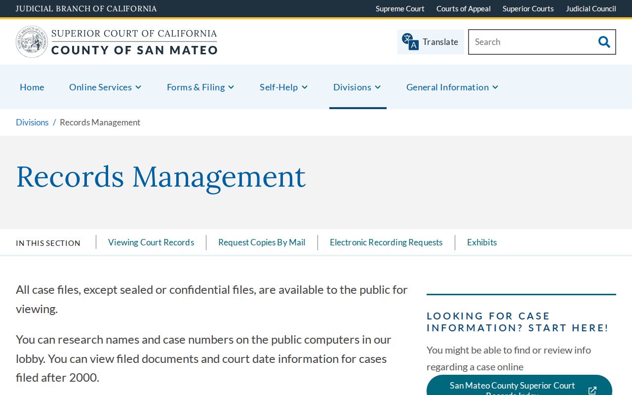 Millbrae resident lookup court case access