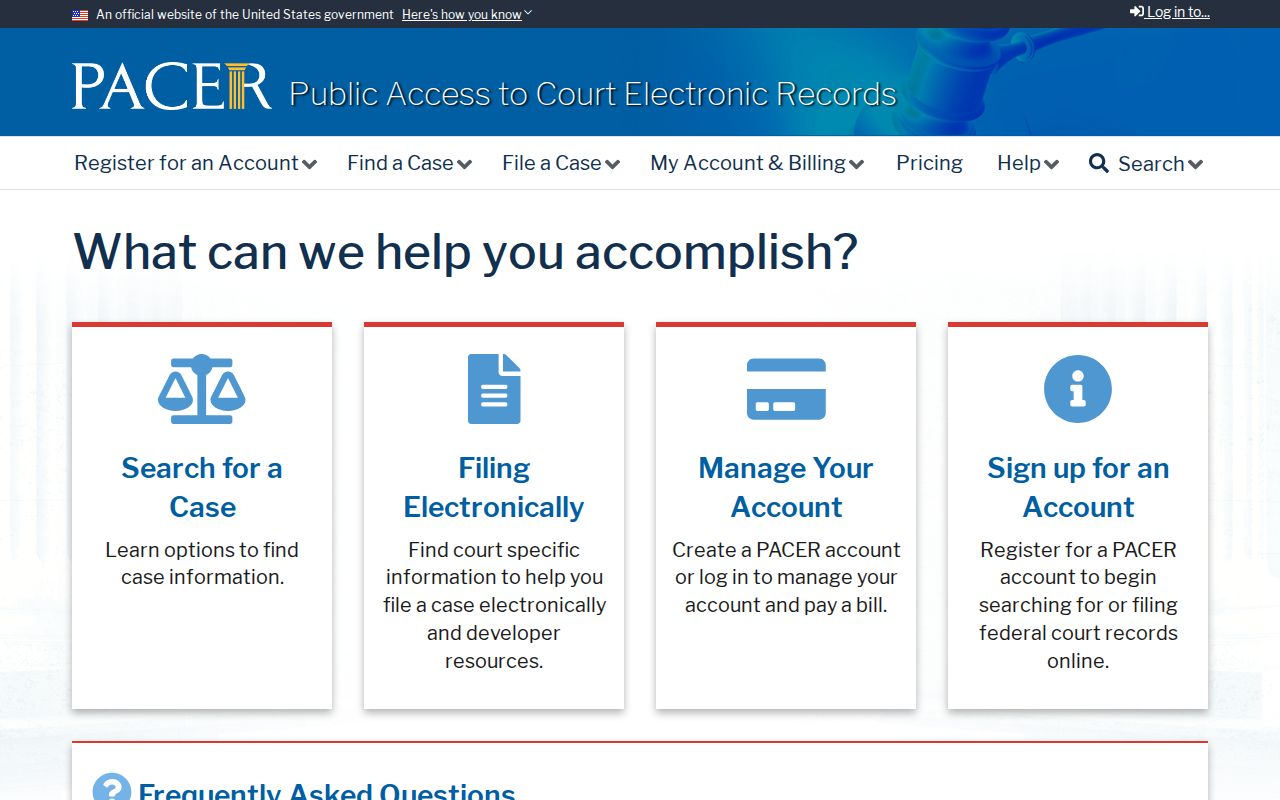Millbrae resident lookup federal PACER case search