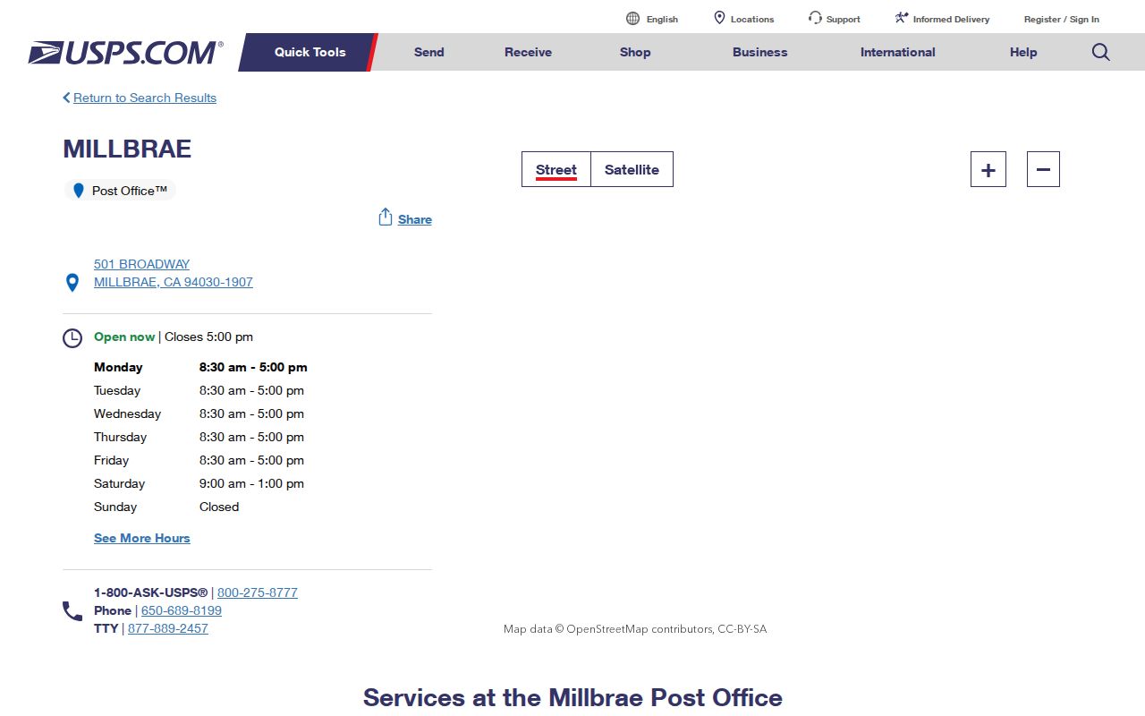 Millbrae ZIP code directory Millbrae Post Office at 501 Broadway